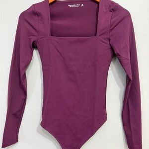Abercrombie & Fitch Rich Purple Long Sleeve Bodysuit